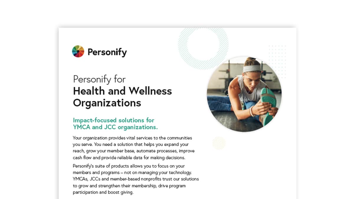 Personify for Health and Wellness Organizations Personify
